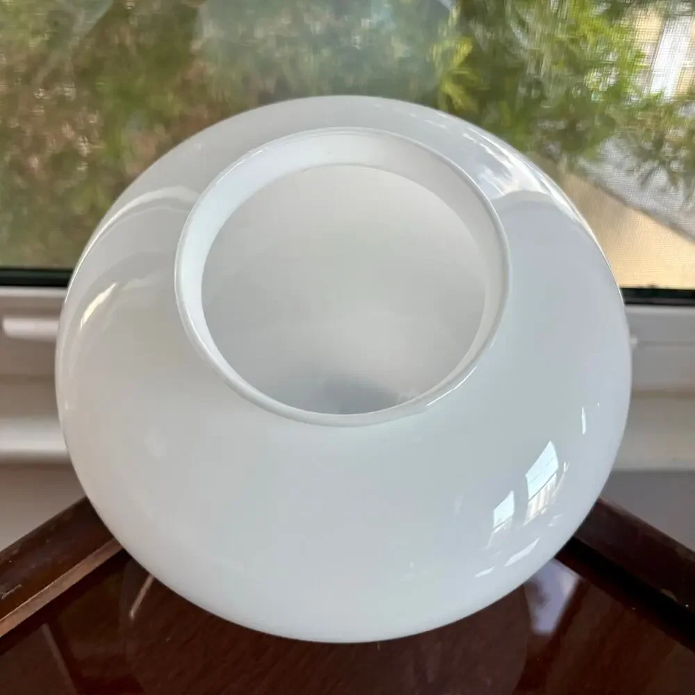 Vintage Milk Glass Lamp Shade, Mushroom Dome Shape, 4” Fitter